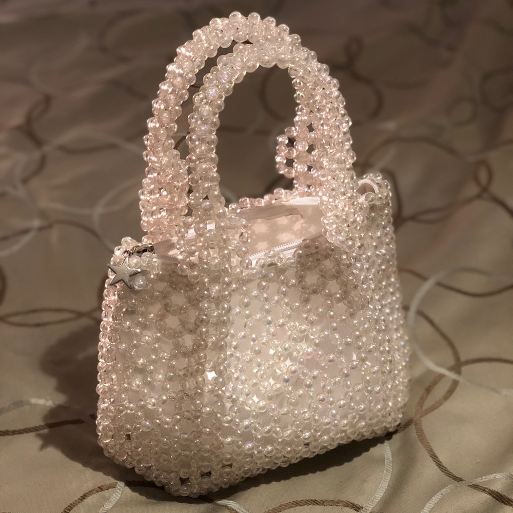 NWOT Rare imported clear beaded purse